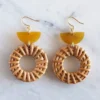 Hathorway Ninh Binh Horn & Rattan Crescent & Donut Earrings BIPOC Owned