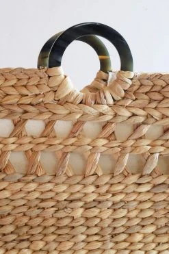 Hathorway Phu Quoc Horn Handle Water Hyacinth Tote Bag Accessories