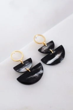 Hathorway Saigon II Horn Post Dangle Earrings - Dark