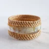 Hathorway Thuy Binh Buffalo Horn & Handwoven Rattan Bangle Bracelets 1 Hathorway Thuy Binh Buffalo Horn & Handwoven Rattan Bangle Bracelets