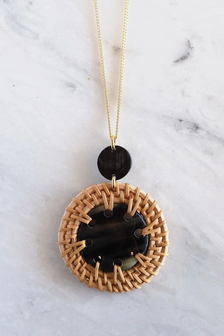 Hathorway Jewelry Thuy Binh Horn And Rattan Pendant Necklace 5 Hathorway Jewelry Thuy Binh Horn And Rattan Pendant Necklace