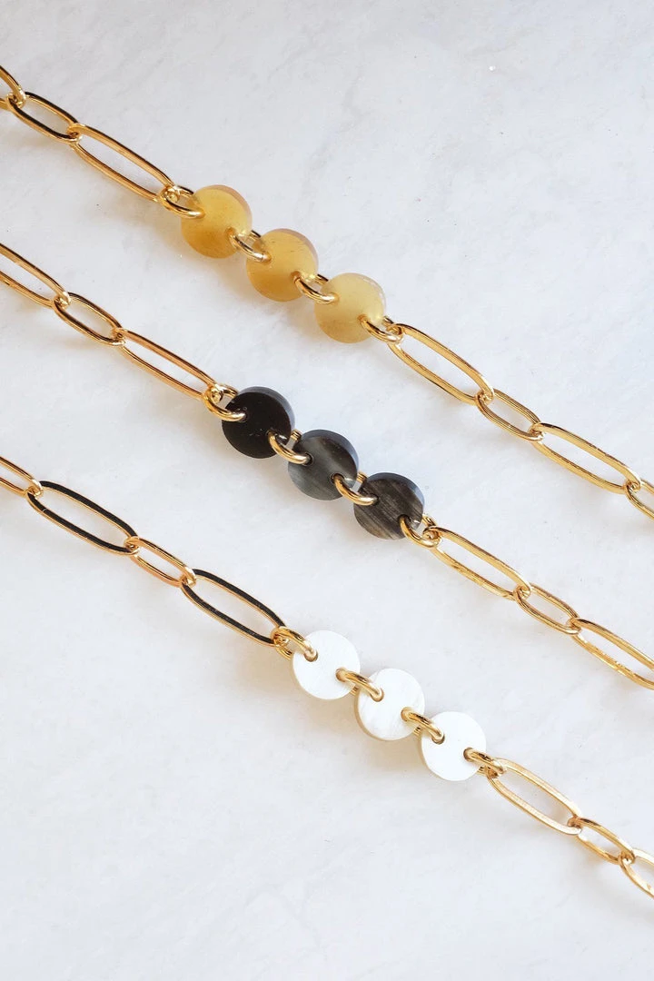 Hathorway Jewelry Xuan Horn Link Ankle Bracelet 4 Hathorway Jewelry Xuan Horn Link Ankle Bracelet