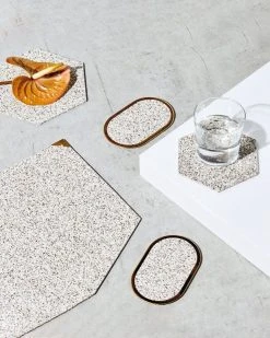 Slash Objects Hex Recycled Rubber Trivet Set - Sand