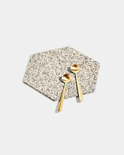 Slash Objects Hex Recycled Rubber Trivet Set - Sand