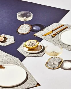 Slash Objects Hex Recycled Rubber Trivet Set - Gris Kitchen + Dining