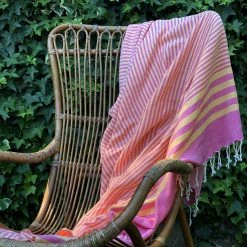 Hilana: Upcycled Cotton Fethiye Upcycled Turkish Towel - Pink 13 Hilana: Upcycled Cotton Fethiye Upcycled Turkish Towel - Pink