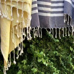 Hilana: Upcycled Cotton Yalova Upcycled Marbled Turkish Towel / Blanket - Yellow Best Sellers