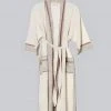Home & Loft Best Sellers Tribeca Unisex Long Turkish Robe - Ivory + Cherry 1 Home & Loft Best Sellers Tribeca Unisex Long Turkish Robe - Ivory + Cherry