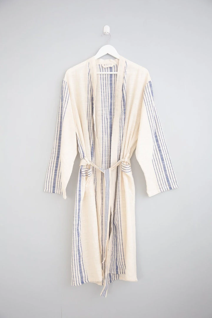 Home & Loft Hudson Unisex Long Turkish Robe - Royal Blue 3 Home & Loft Hudson Unisex Long Turkish Robe - Royal Blue