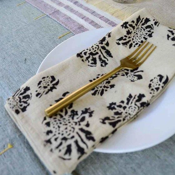 Ichcha Marigold Floral Napkin Set Handcrafted 5 Ichcha Marigold Floral Napkin Set Handcrafted