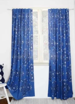 Ichcha Handcrafted Mumtaz Blue Curtain