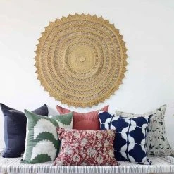 Ichcha Red Moon Throw Pillow Cover