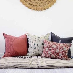 Ichcha Red Moon Throw Pillow Cover