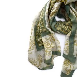 Ichcha Accessories Green Rose Scarf