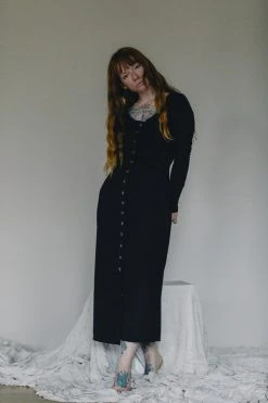 Altar Ila Upcycled Modal Dress - Black Clothing