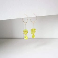 Giulia Letzi + META Jewelry Illuminating Upcycled Chain Drop Earrings - Yellow