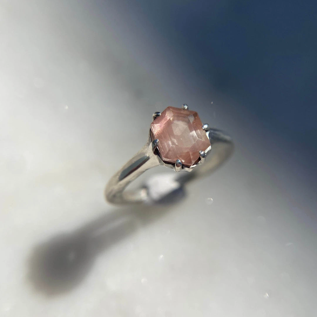 Iron Oxide Jewelry Oregon Sunstone Hex Ring 3 Iron Oxide Jewelry Oregon Sunstone Hex Ring