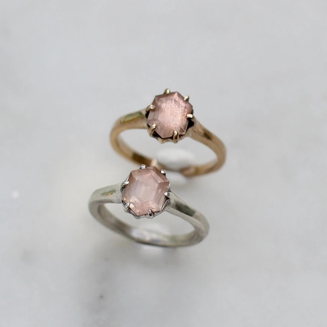 Iron Oxide Jewelry Oregon Sunstone Hex Ring 6 Iron Oxide Jewelry Oregon Sunstone Hex Ring