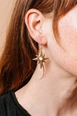 Iron Oxide Polaris Single-Star Earrings