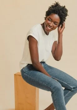 Poplinen Best Sellers Jane Cuffed Hemp Tee