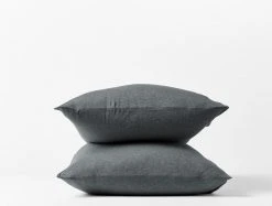 Coyuchi Home Goods Jersey Envelope Pillowcase Set - Charcoal Heather
