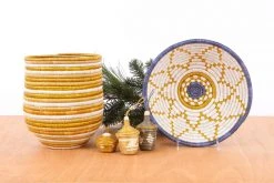 KAZI Medium Metallic Gold Hope Round Basket
