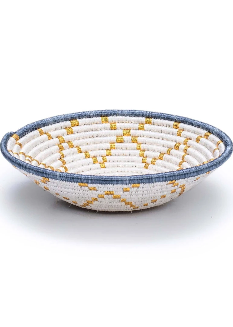 KAZI Medium Metallic Gold Hope Round Basket 5 KAZI Medium Metallic Gold Hope Round Basket