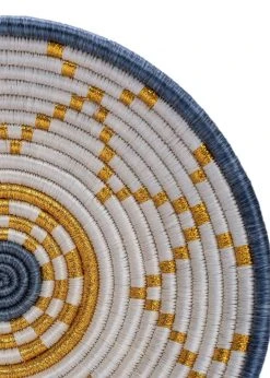 KAZI Medium Metallic Gold Hope Round Basket 10 KAZI Medium Metallic Gold Hope Round Basket