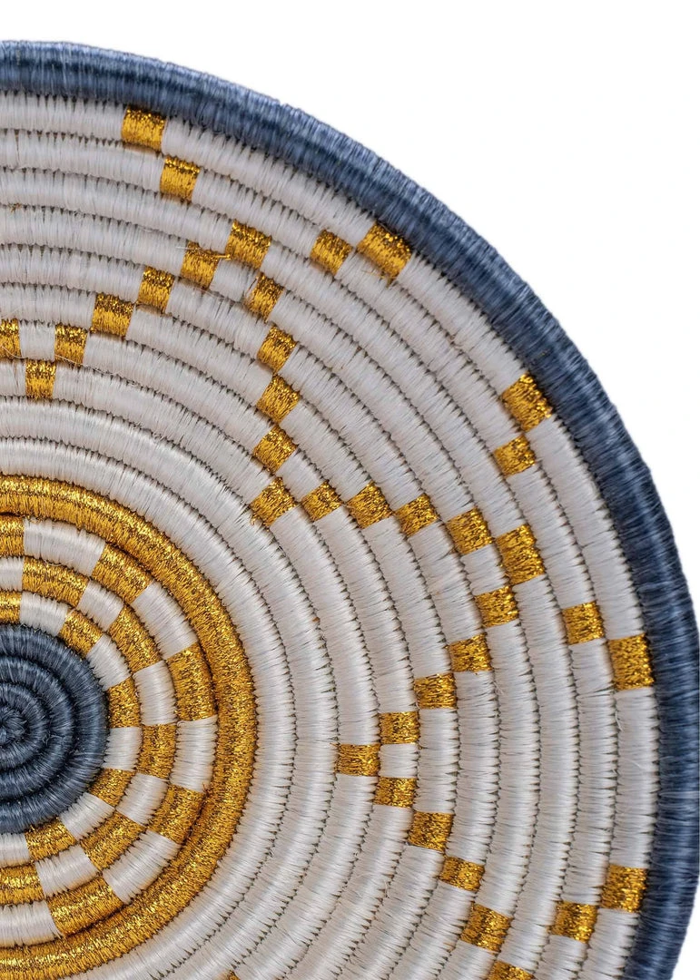 KAZI Medium Metallic Gold Hope Round Basket 6 KAZI Medium Metallic Gold Hope Round Basket