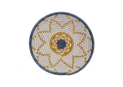 KAZI Medium Metallic Gold Hope Round Basket