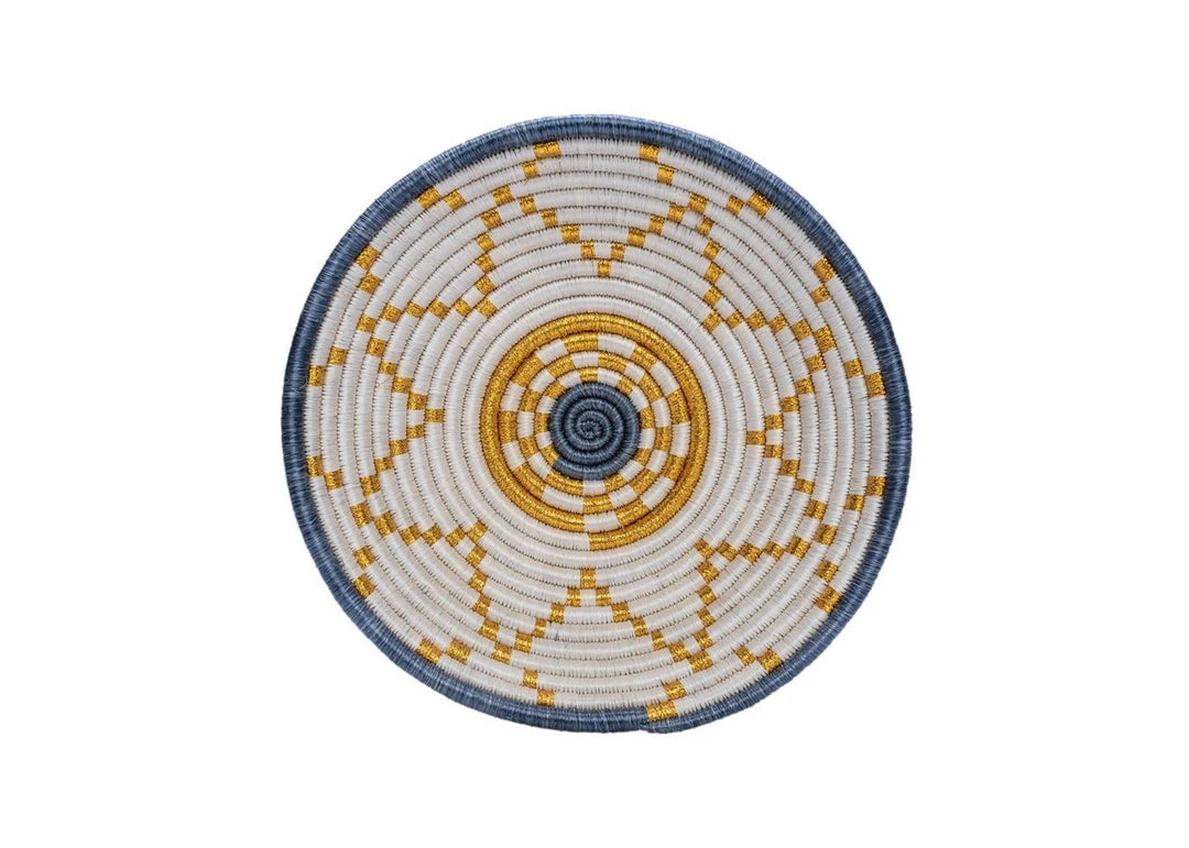 KAZI Medium Metallic Gold Hope Round Basket 3 KAZI Medium Metallic Gold Hope Round Basket