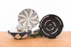 KAZI Medium Metallic Silver Virunga Round Basket Home Goods