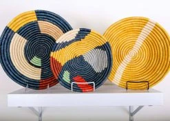 KAZI Medium Mod Abstract Round Basket 8 KAZI Medium Mod Abstract Round Basket