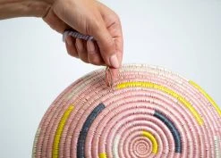 KAZI Medium Pale Blush Spiral Basket Home Goods