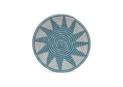 KAZI Medium Silver Blue Izuba Round Basket