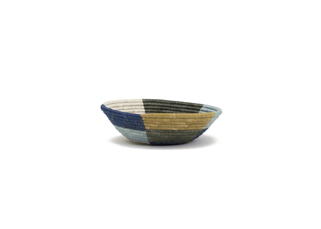 KAZI Medium Silver Blue Umuseke Round Basket Home Goods 6 KAZI Medium Silver Blue Umuseke Round Basket Home Goods
