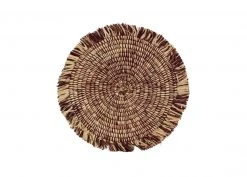 KAZI Home Goods Burgundy Heathered Fringed Charger