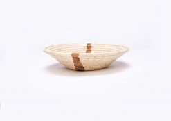 KAZI Large Banana Bark Striped Round Basket