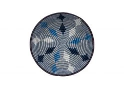 KAZI Large Blue Diamond Round Basket Home Goods
