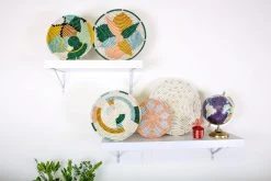 KAZI Home Goods Large Metallic Floret Geo Round Basket