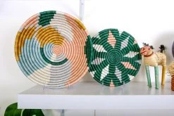 KAZI Large Metallic Floret Kijani Round Basket Home Goods 8 KAZI Large Metallic Floret Kijani Round Basket Home Goods