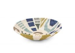 KAZI Home Goods Large Silver Blue Biko Round Basket 10 KAZI Home Goods Large Silver Blue Biko Round Basket