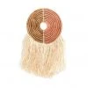 KAZI Home Goods Small Peach + Tan Woven Wall Disc Art