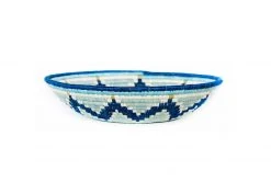 KAZI Extra Large Silver Blue + Navy Round Basket Home Goods