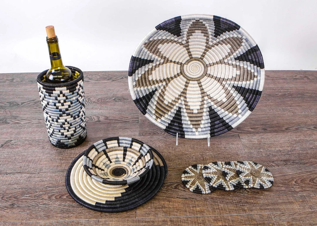 KAZI Extra Large Slate Jua Round Basket Home Goods 4 KAZI Extra Large Slate Jua Round Basket Home Goods