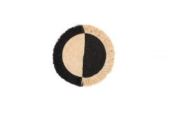 KAZI Small Black Half Moon Fringed Wall Disc Home Goods