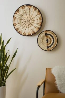 KAZI Small Geo + Banana Bark Woven Wall Plate