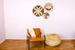 KAZI Jumbo Lilac + Neutrals Round Basket Home Goods