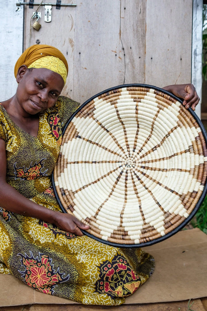 KAZI Large Banana Burst Woven Wall Plate Home Goods 6 KAZI Large Banana Burst Woven Wall Plate Home Goods