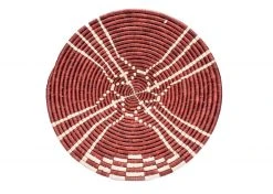 KAZI Home Goods Large Burgundy Sanaa Woven Wall Plate